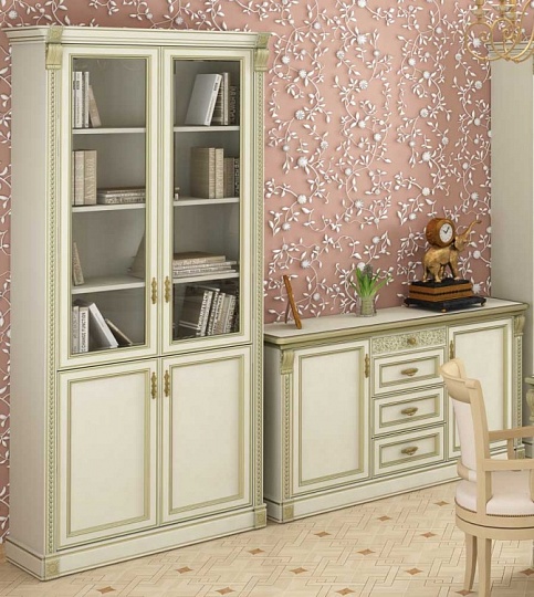 Шкаф книжный со стеклянными дверями Марсель Клен